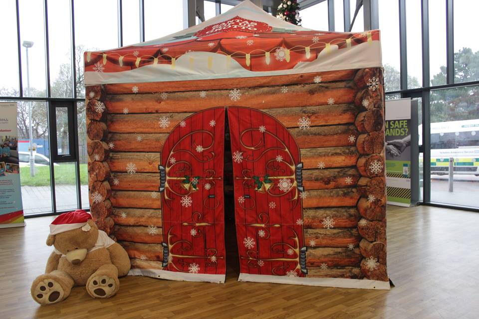 Branded gazebo trading at an outdoor Christmas market