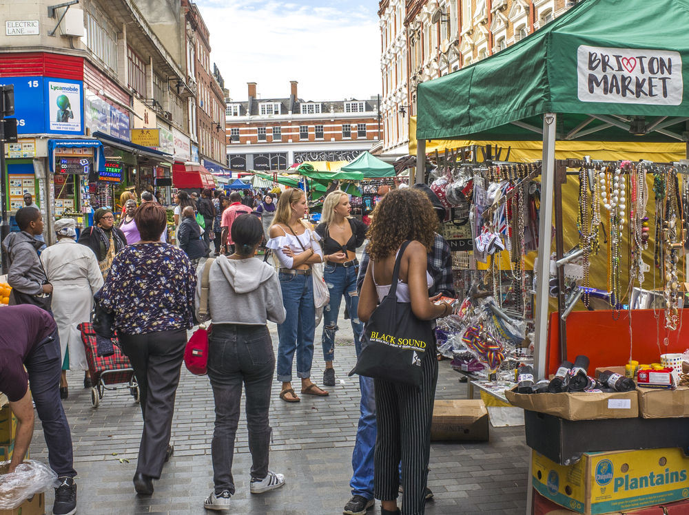 Market stall on bust Brixton market