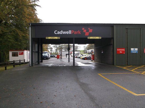 Cadwell Park circuit entrance in the Lincolnshire Wolds