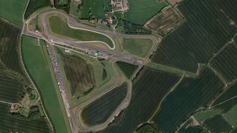 Croft Circuit map showing the layout and corner names