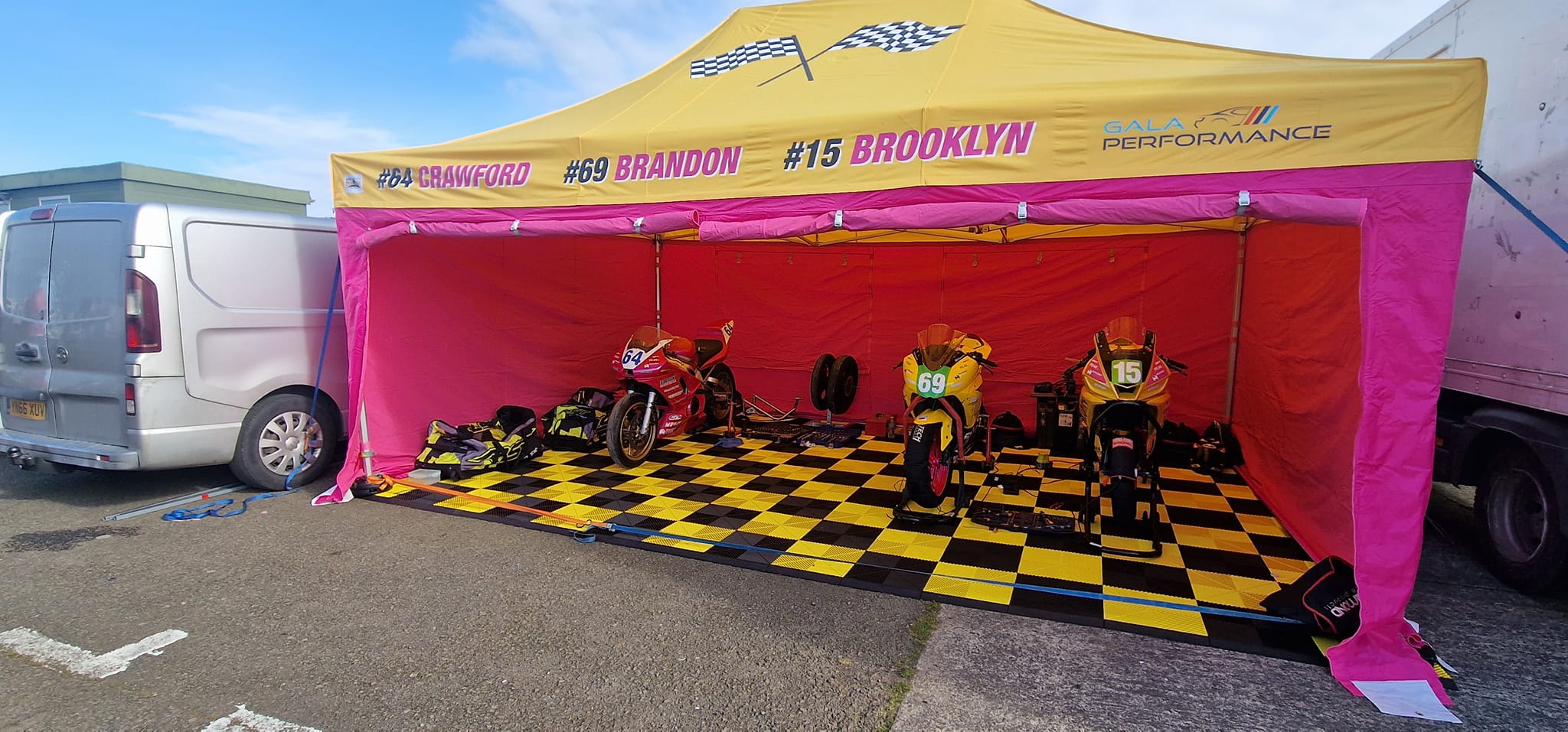 pop-up motorcycle racing tent