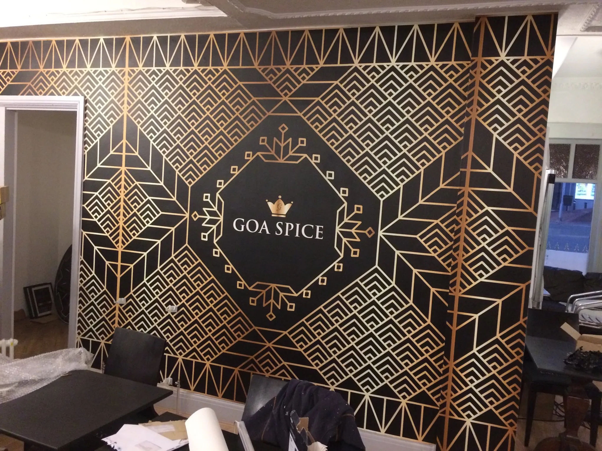Custom printed wallpaper feature wall