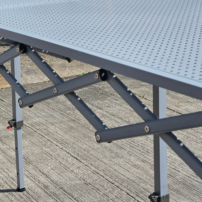 Close up of folding trade table for gazebos