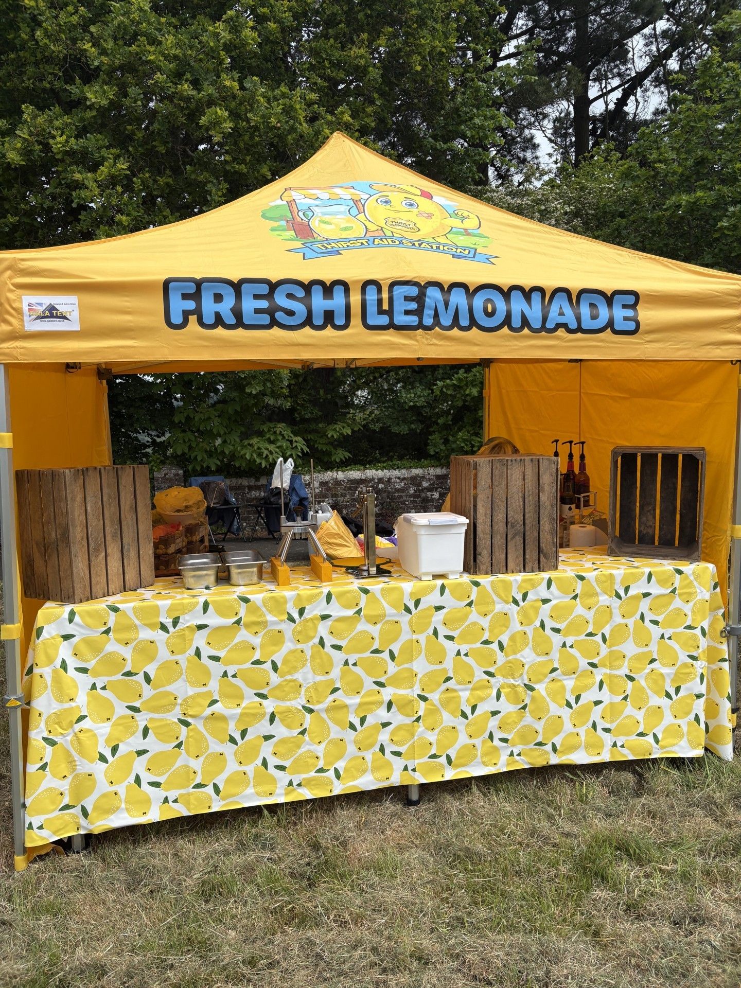 Branded gazebo for a fresh lemonade stall