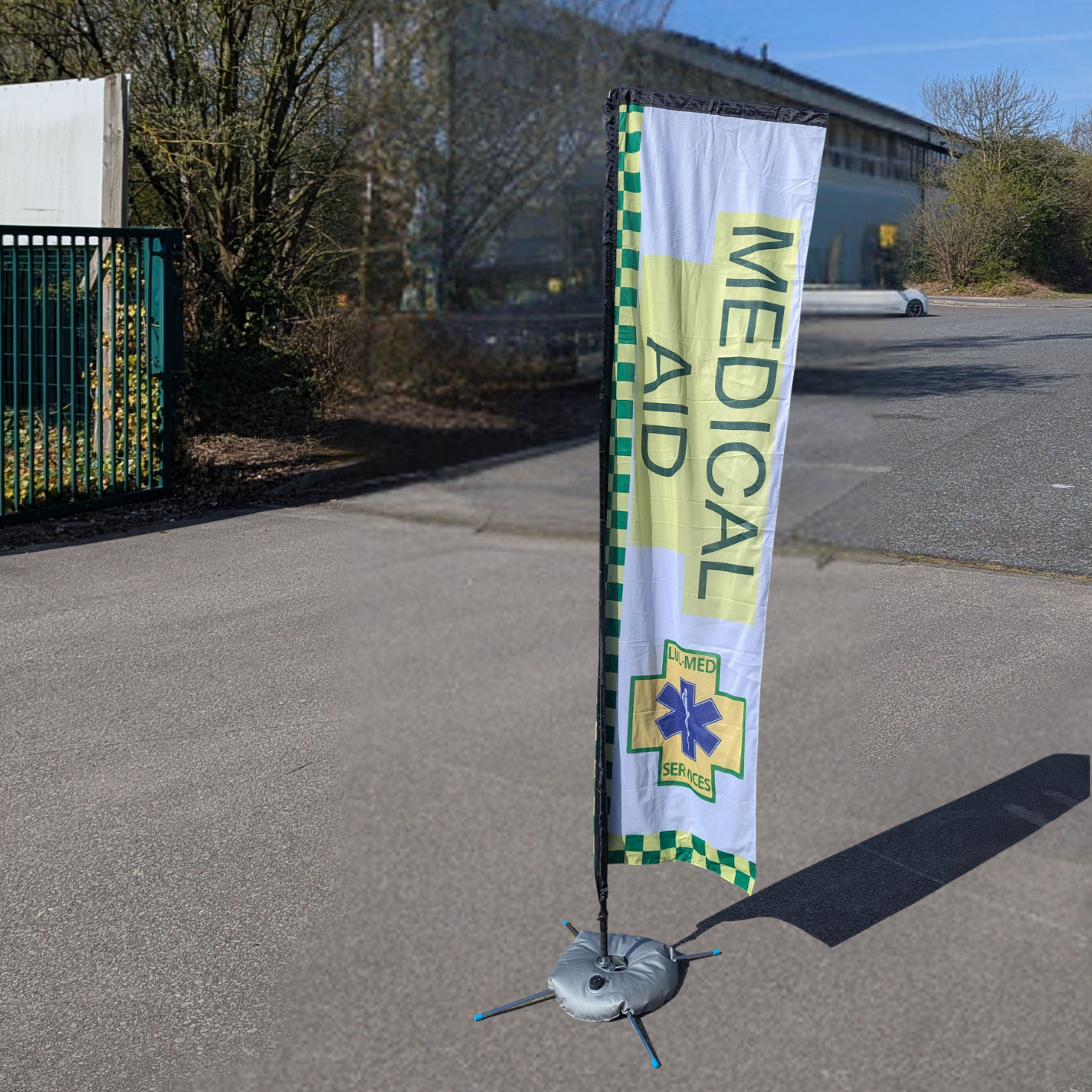 printed rectangle sail flag for medical aid