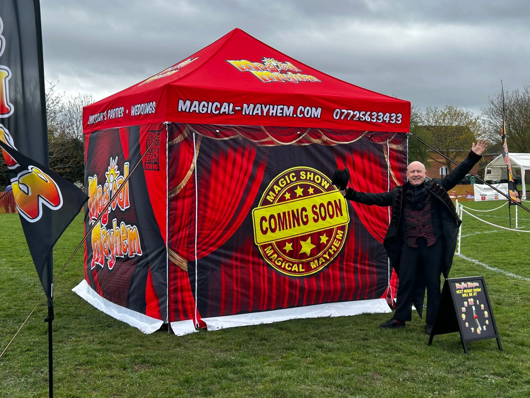 Custom printed gazebo set up at an outdoor event
