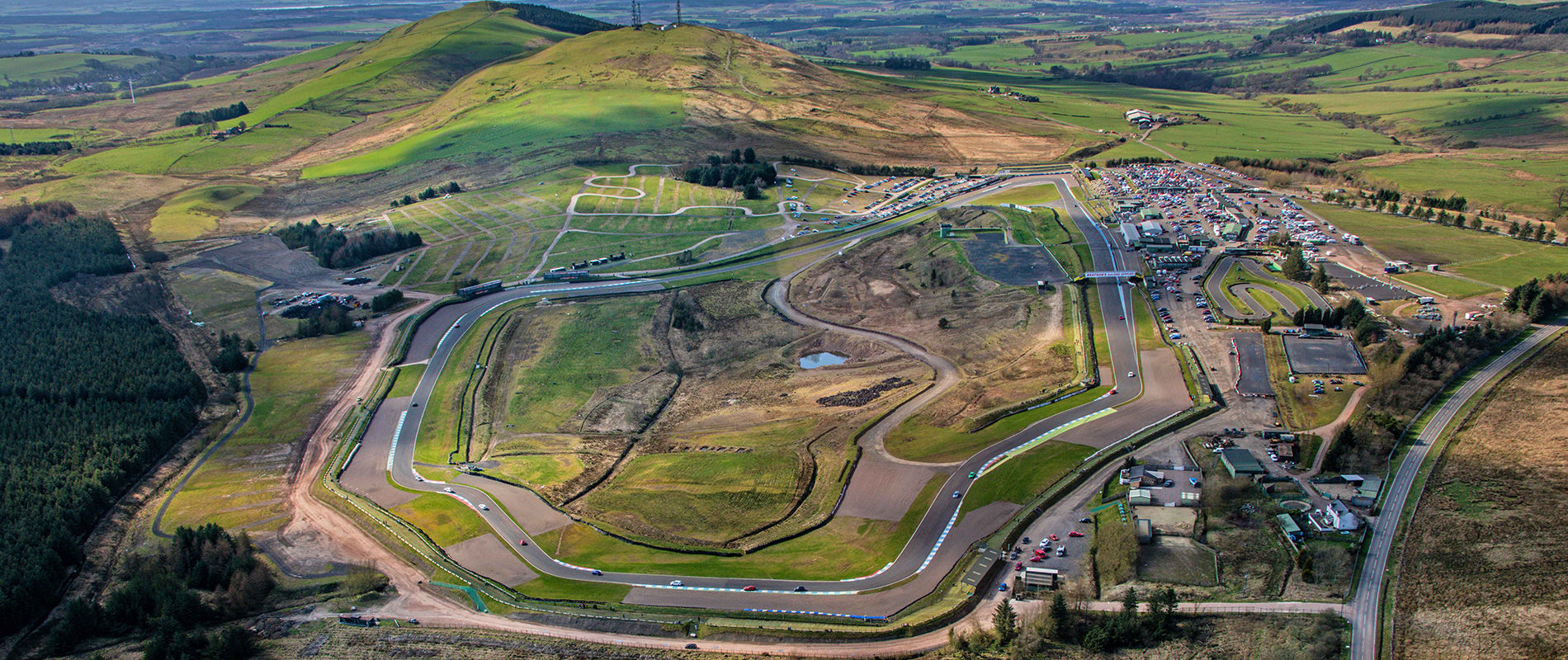 Race car at Knockhill Racing Circuit, Fife, Scotland