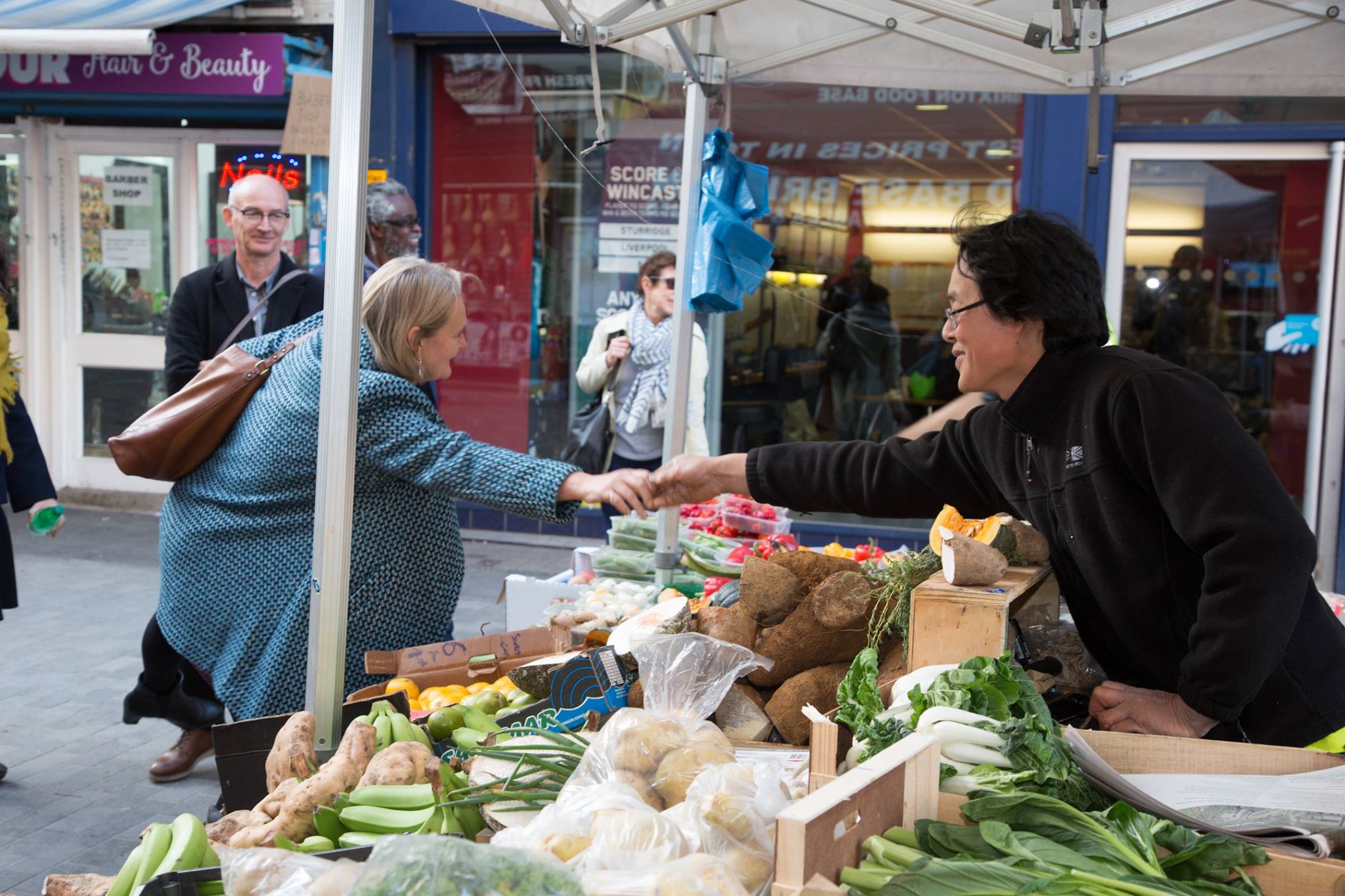 Fruit and vegetable produce stall at an outdoor show