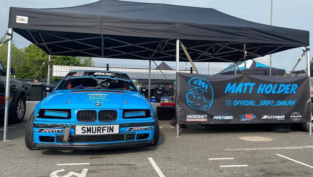 Team paddock setup at Knockhill