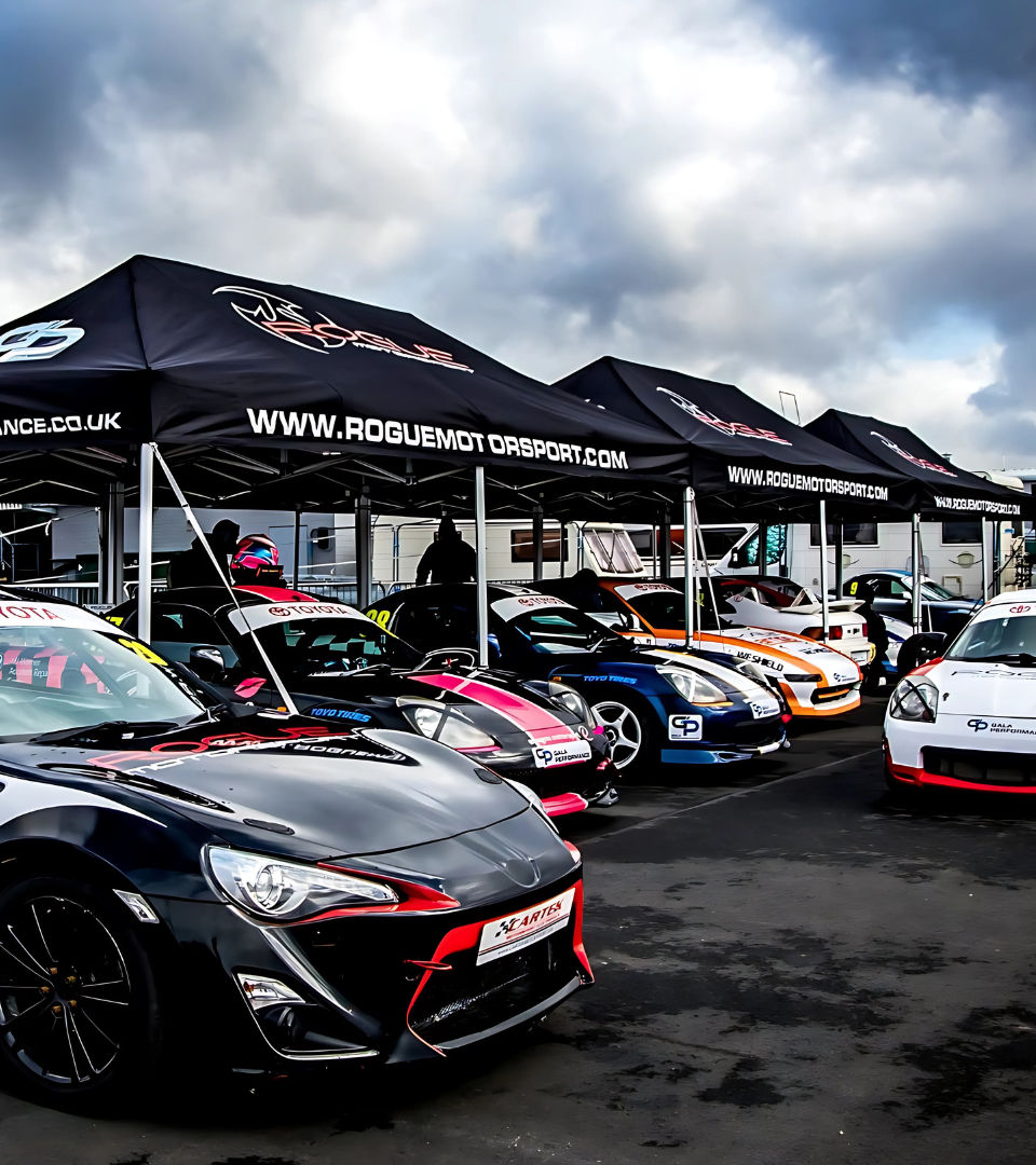Motorsport paddock awning