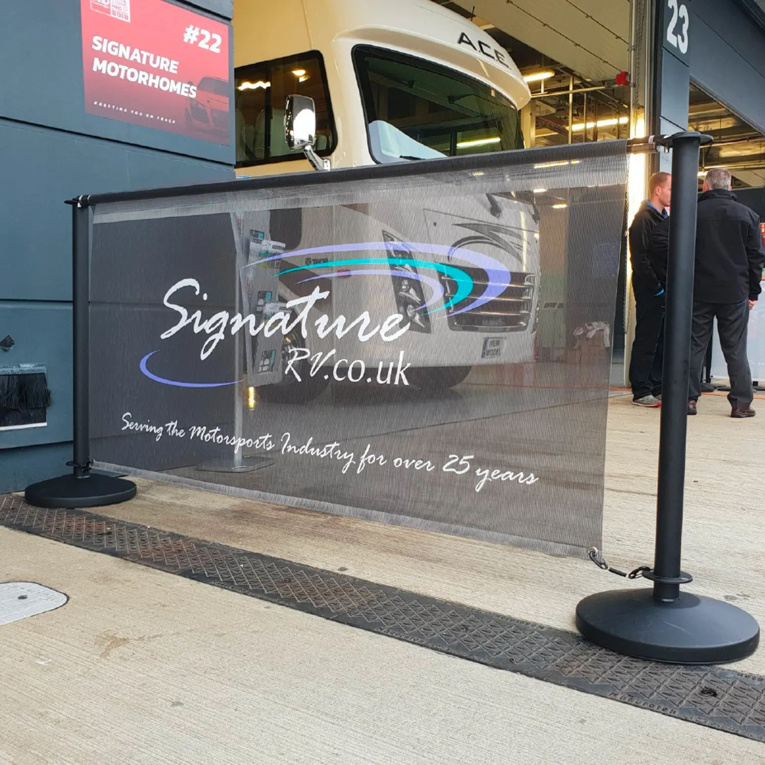single cafe barrier with branding