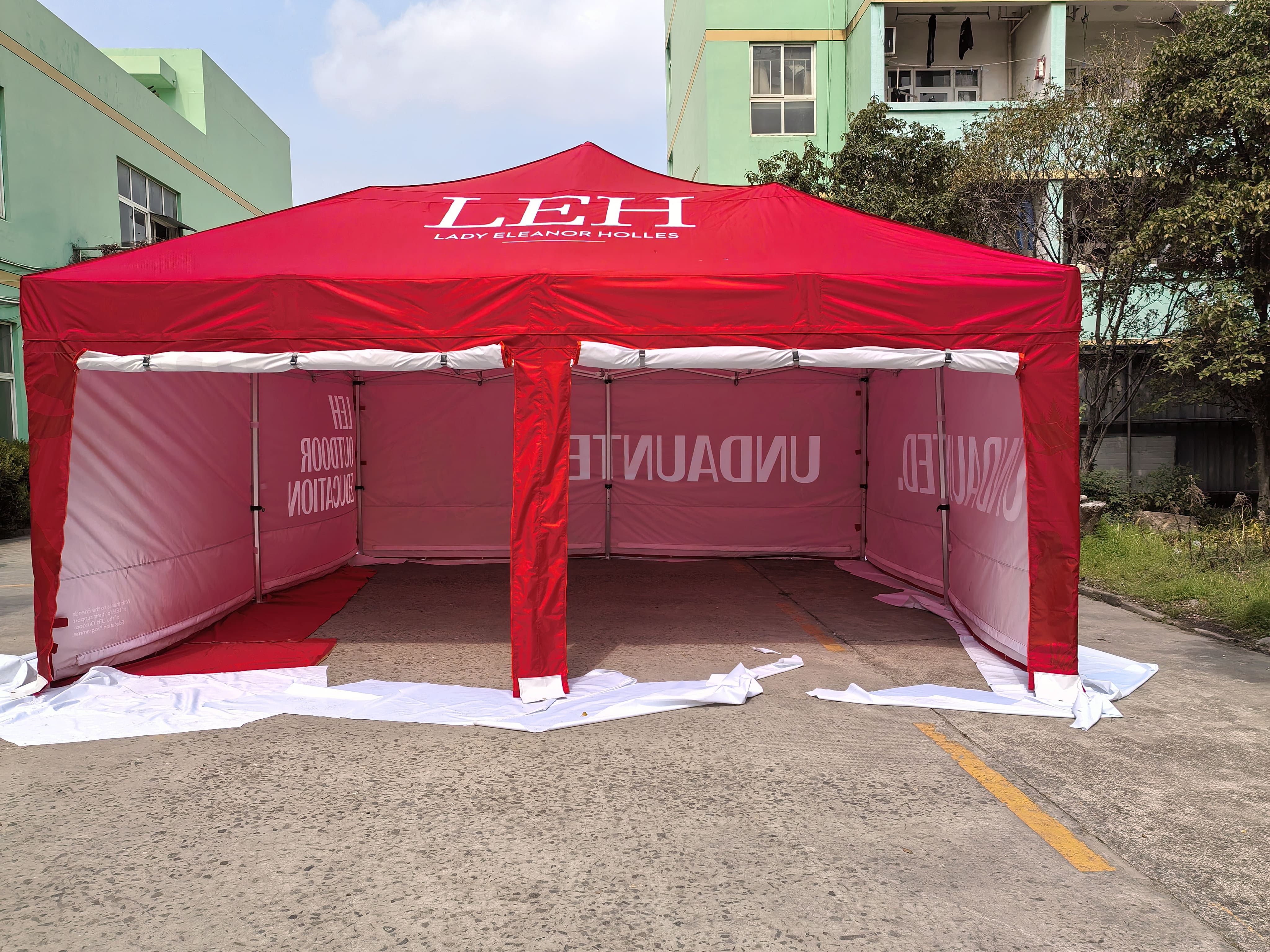 6m x 6m branded pop up race gazebo