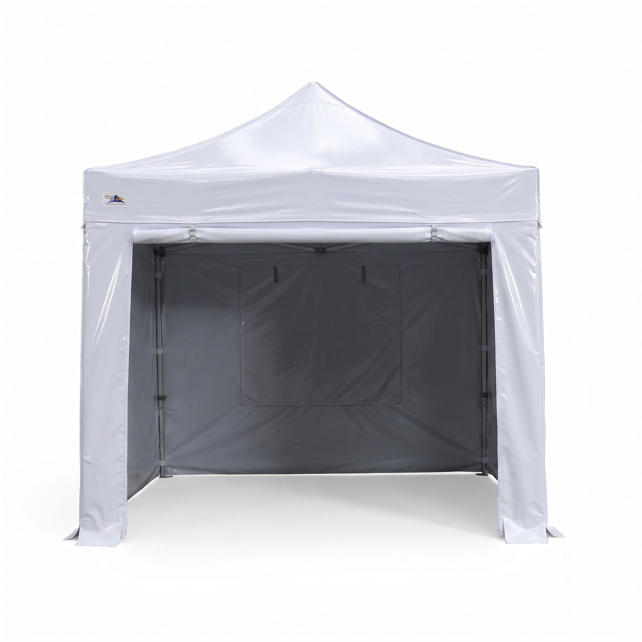 white gazebo with pvc covers