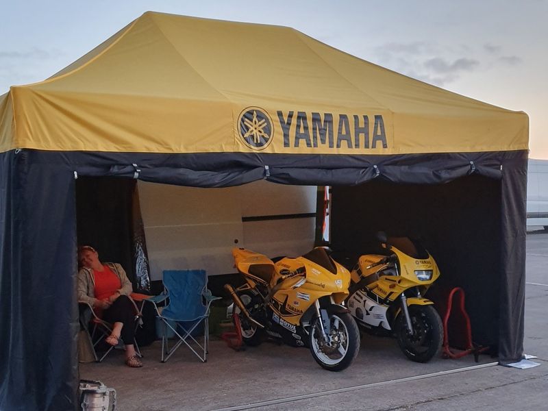 Team paddock setup at Thruxton